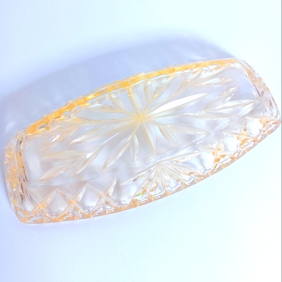 Vintage Yellow Starburst Depression Glass Dish/Tray - Picture 4 of 4